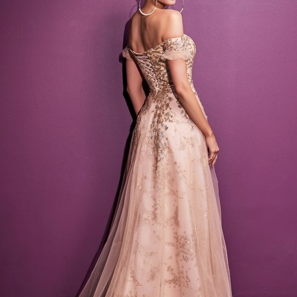 Off Shoulder Sweetheart Neck Prom Dress CDC73 - Picture 2 of 6